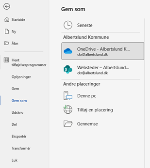 Gem i OneDrive